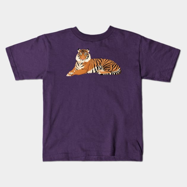 Purple Tiger Kids T-Shirt by College Mascot Designs